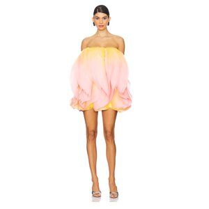 ACLER Otley Strapless Petal Mini Dress Ombre Chiffon Ruffles